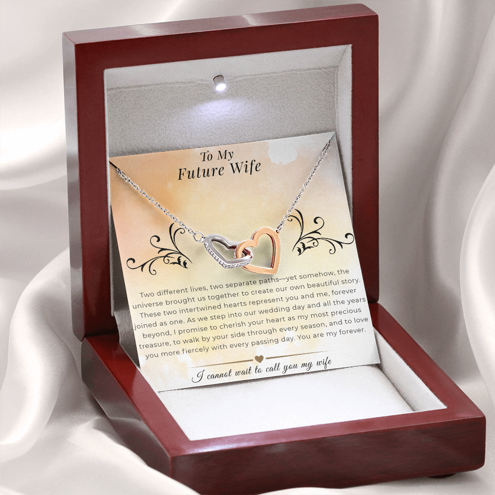 To My Future Wife - Interlocking Hearts Necklace | Wedding Day Gift, Bridal Jewelry from Groom