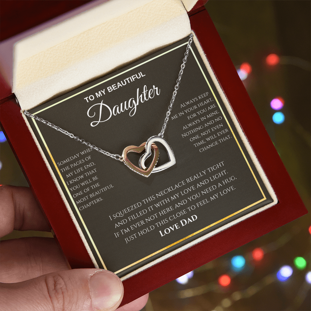 Interlocking Hearts Necklace - To My beautiful Daughter