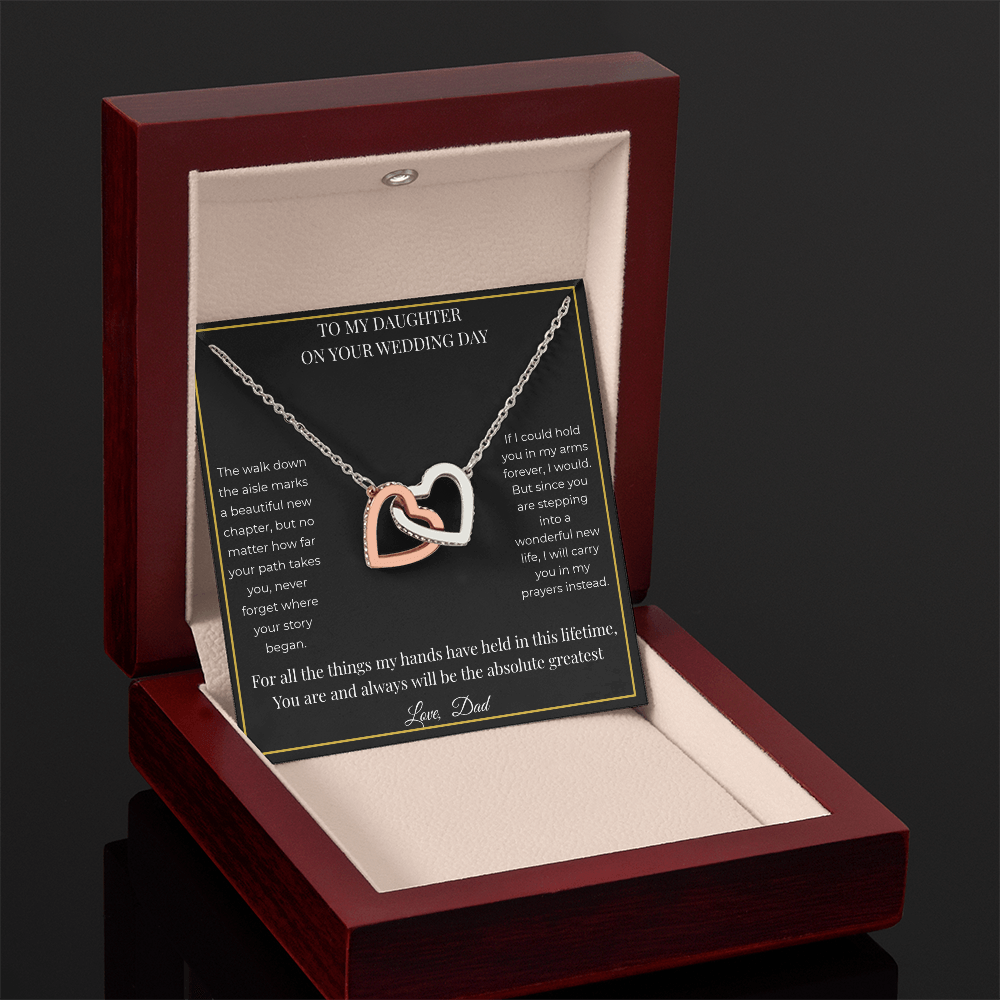 To My Daughter On Her Wedding Day – Interlocking Hearts Necklace | Gift for Daughter from Dad