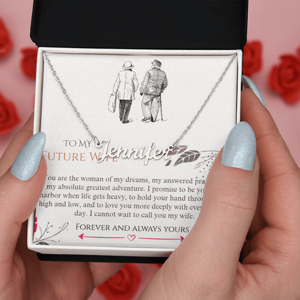 To My Future Wife – Personalized Name Necklace | Custom Wedding Day Gift for Bride from Groom