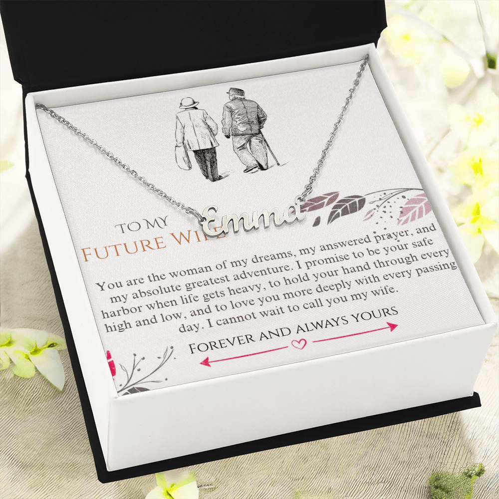 To My Future Wife – Personalized Name Necklace | Custom Wedding Day Gift for Bride from Groom