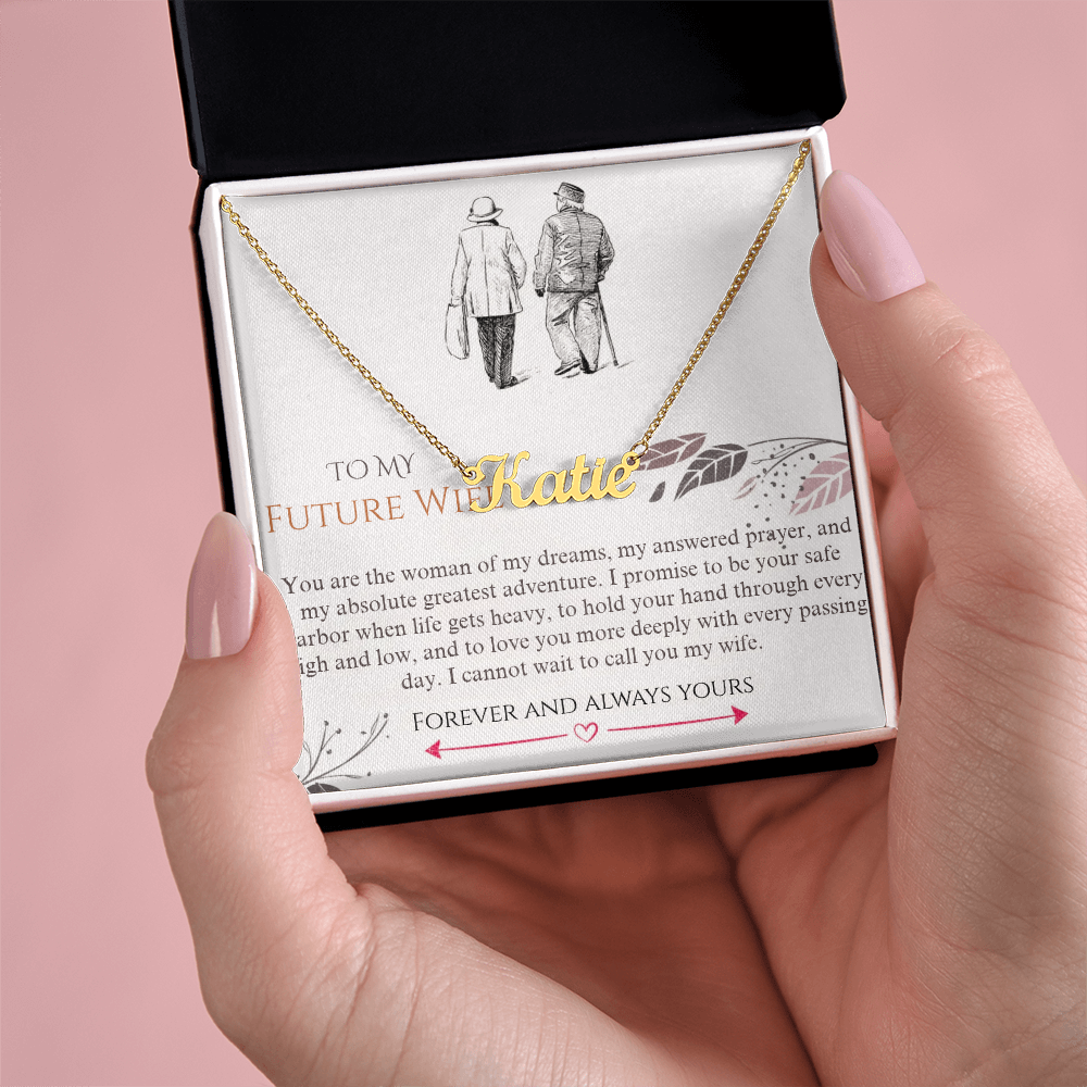 To My Future Wife – Personalized Name Necklace | Custom Wedding Day Gift for Bride from Groom