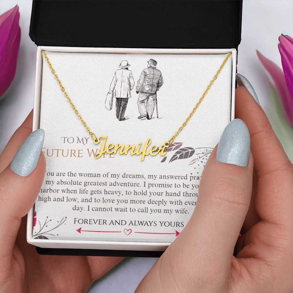 To My Future Wife – Personalized Name Necklace | Custom Wedding Day Gift for Bride from Groom