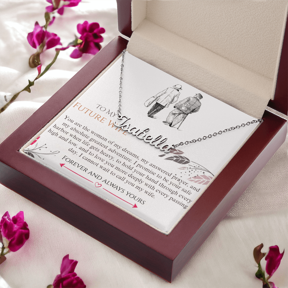To My Future Wife – Personalized Name Necklace | Custom Wedding Day Gift for Bride from Groom