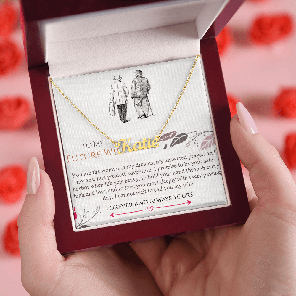 To My Future Wife – Personalized Name Necklace | Custom Wedding Day Gift for Bride from Groom