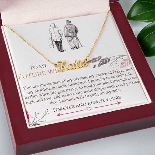 To My Future Wife – Personalized Name Necklace | Custom Wedding Day Gift for Bride from Groom