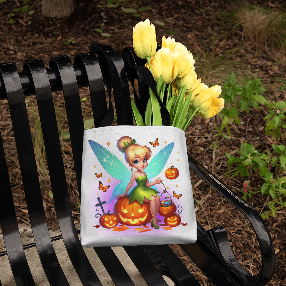 Disney Tinker Bell Halloween Trick-or-Treat Tote Bag - Spooky Cute Fairy Art