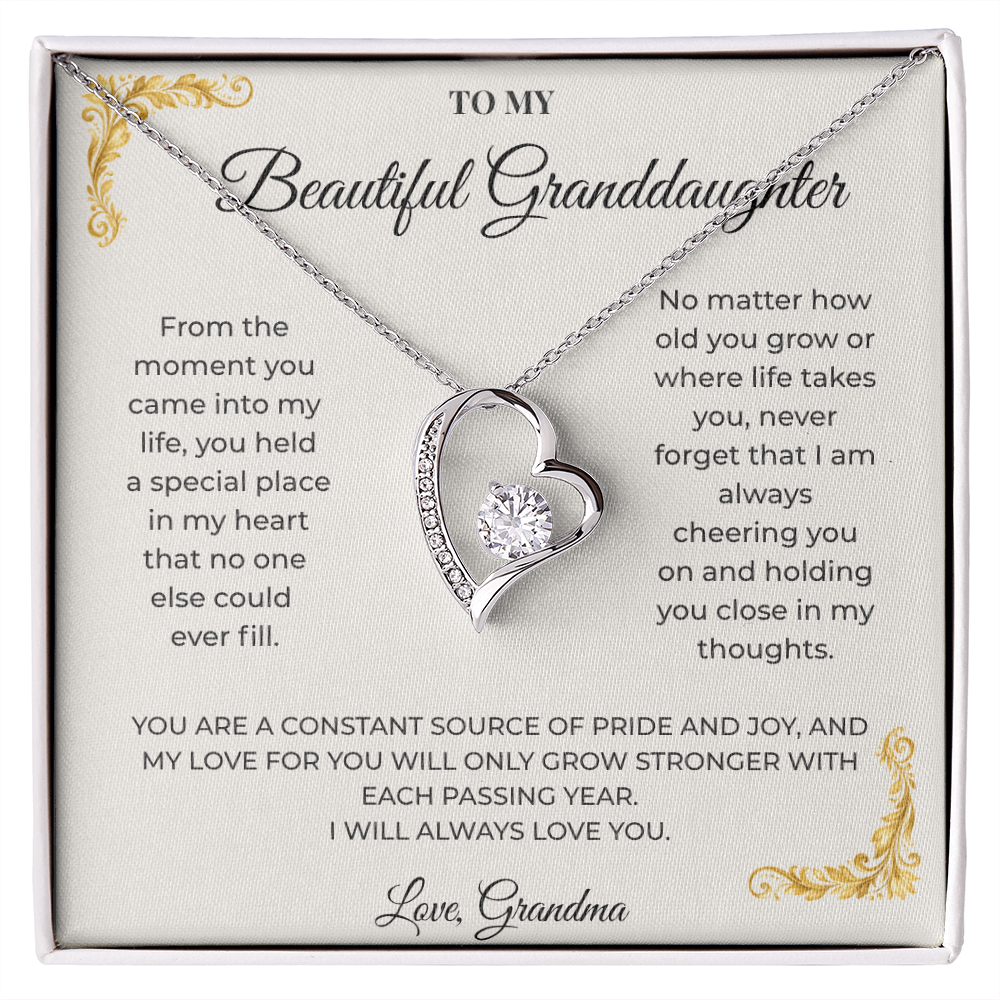 To My Granddaughter – Forever Love Necklace | Heartfelt Keepsake Gift from Grandma