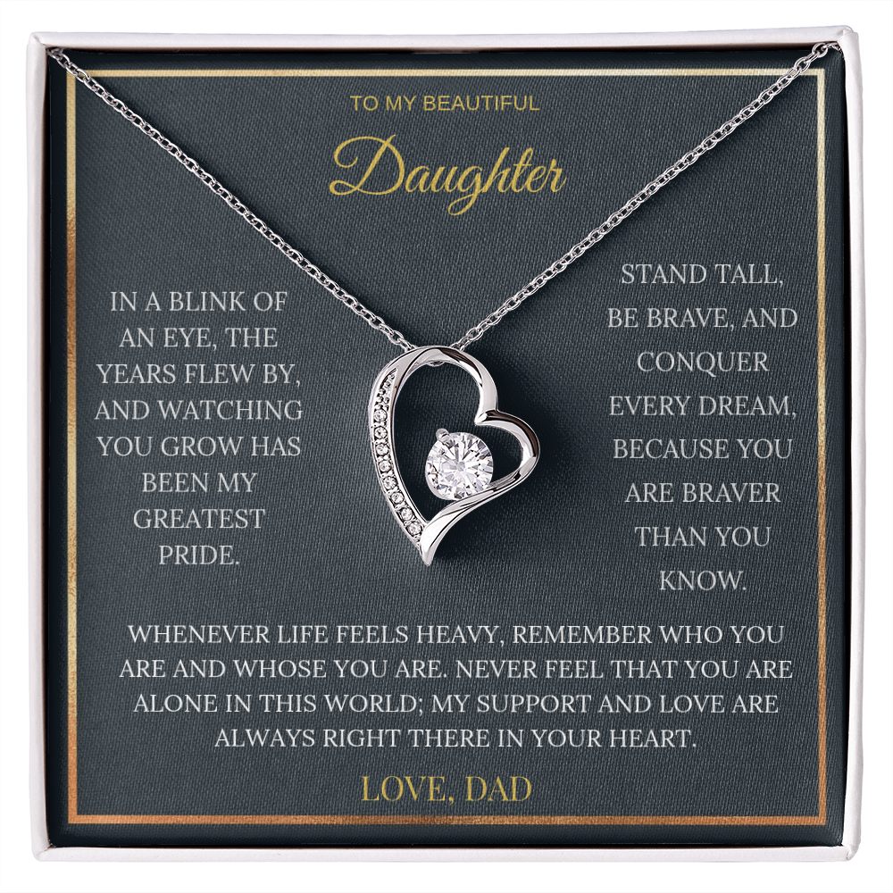 To My Beautiful Daughter – Forever Love Necklace | Sentimental Keepsake Gift from Dad