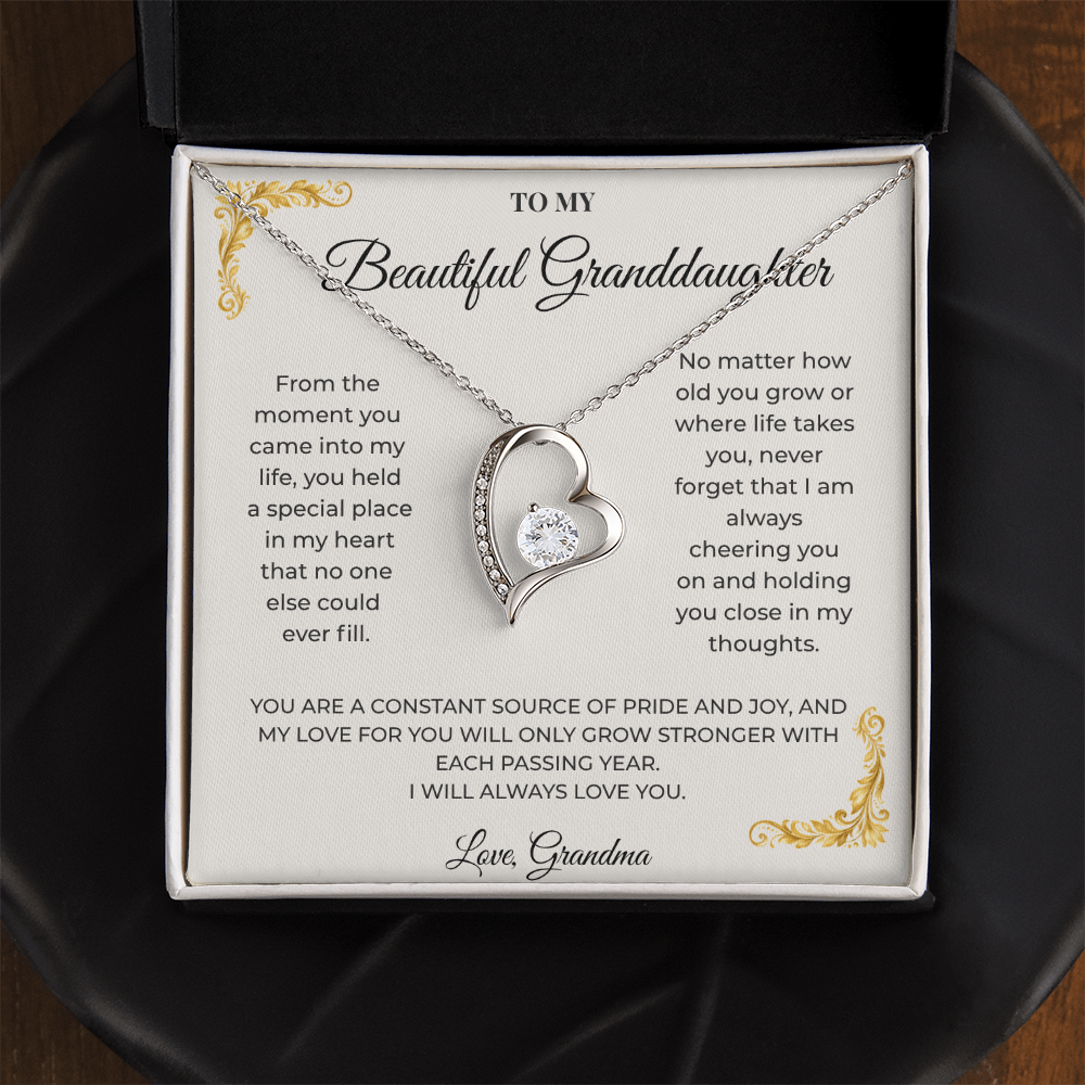 To My Granddaughter – Forever Love Necklace | Heartfelt Keepsake Gift from Grandma