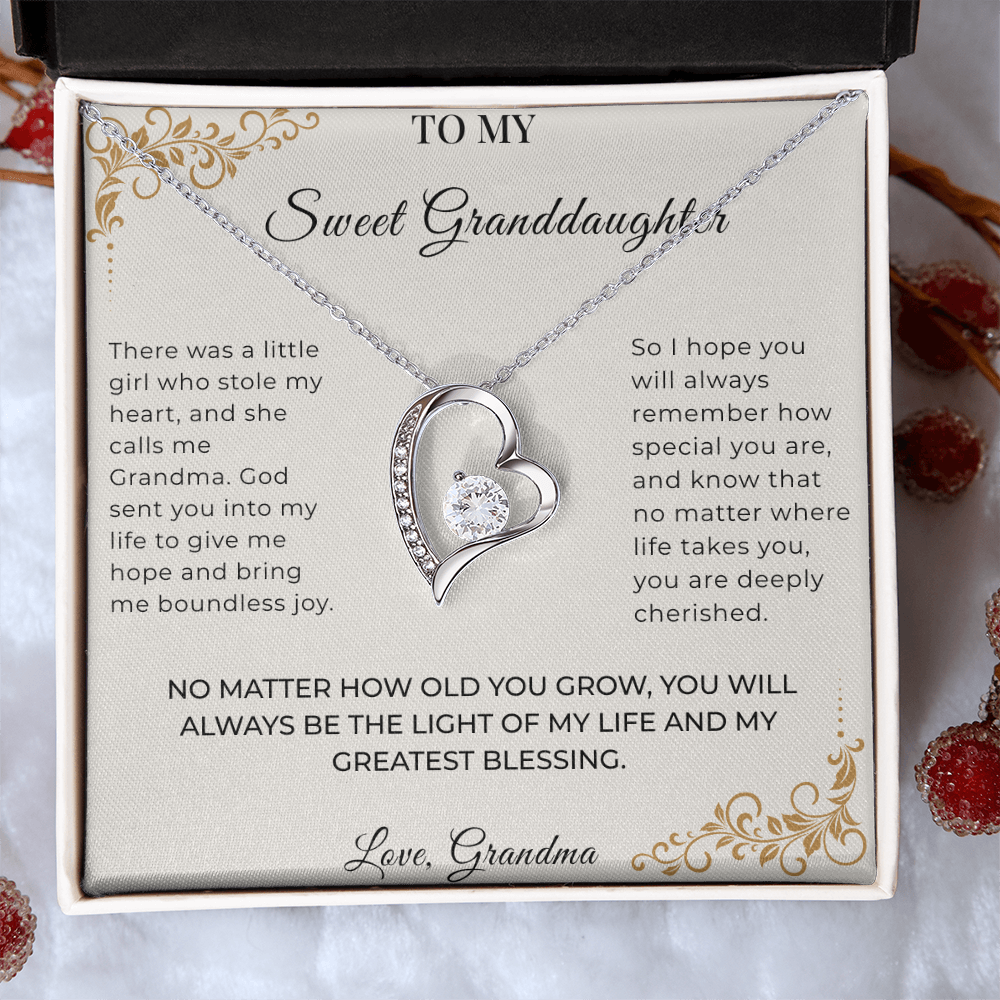 To My Granddaughter – Forever Love Necklace | Heartfelt Keepsake Gift from Grandma