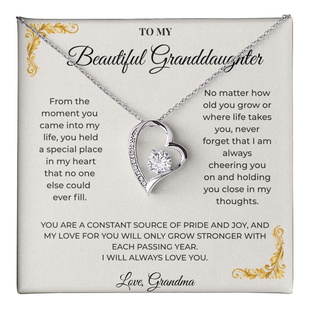 To My Granddaughter – Forever Love Necklace | Heartfelt Keepsake Gift from Grandma