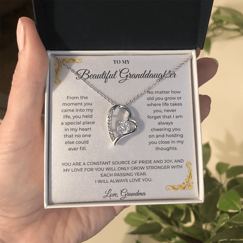 To My Granddaughter – Forever Love Necklace | Heartfelt Keepsake Gift from Grandma