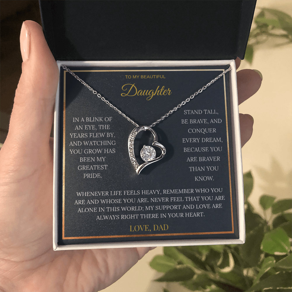 To My Beautiful Daughter – Forever Love Necklace | Sentimental Keepsake Gift from Dad
