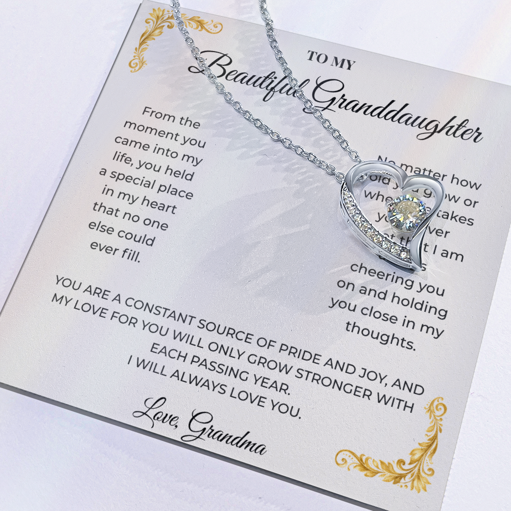 To My Granddaughter – Forever Love Necklace | Heartfelt Keepsake Gift from Grandma