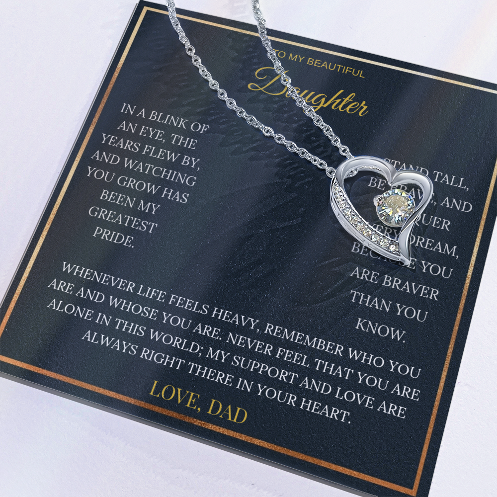 To My Beautiful Daughter – Forever Love Necklace | Sentimental Keepsake Gift from Dad