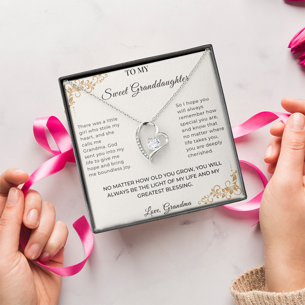 To My Granddaughter – Forever Love Necklace | Heartfelt Keepsake Gift from Grandma