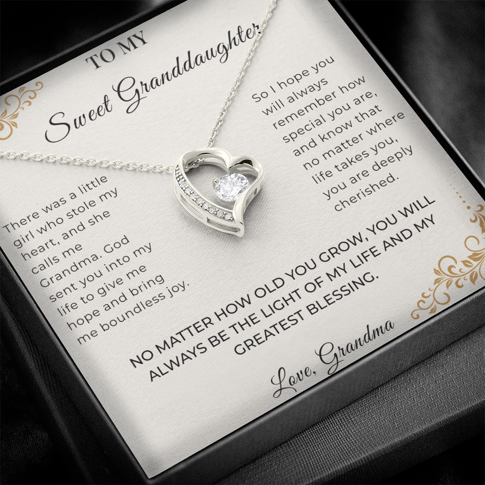 To My Granddaughter – Forever Love Necklace | Heartfelt Keepsake Gift from Grandma