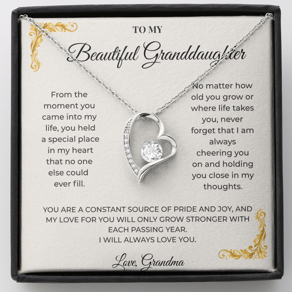 To My Granddaughter – Forever Love Necklace | Heartfelt Keepsake Gift from Grandma
