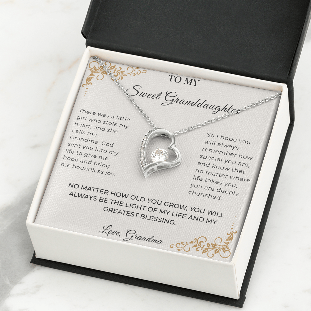 To My Granddaughter – Forever Love Necklace | Heartfelt Keepsake Gift from Grandma