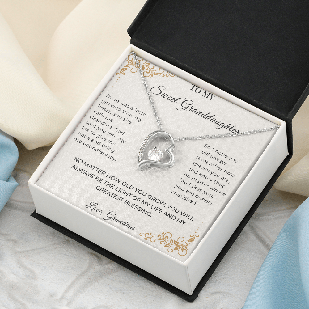To My Granddaughter – Forever Love Necklace | Heartfelt Keepsake Gift from Grandma