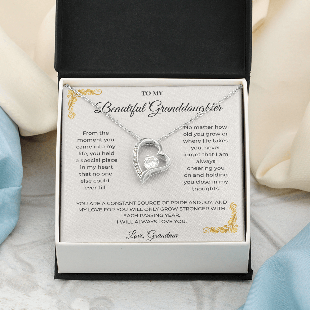 To My Granddaughter – Forever Love Necklace | Heartfelt Keepsake Gift from Grandma