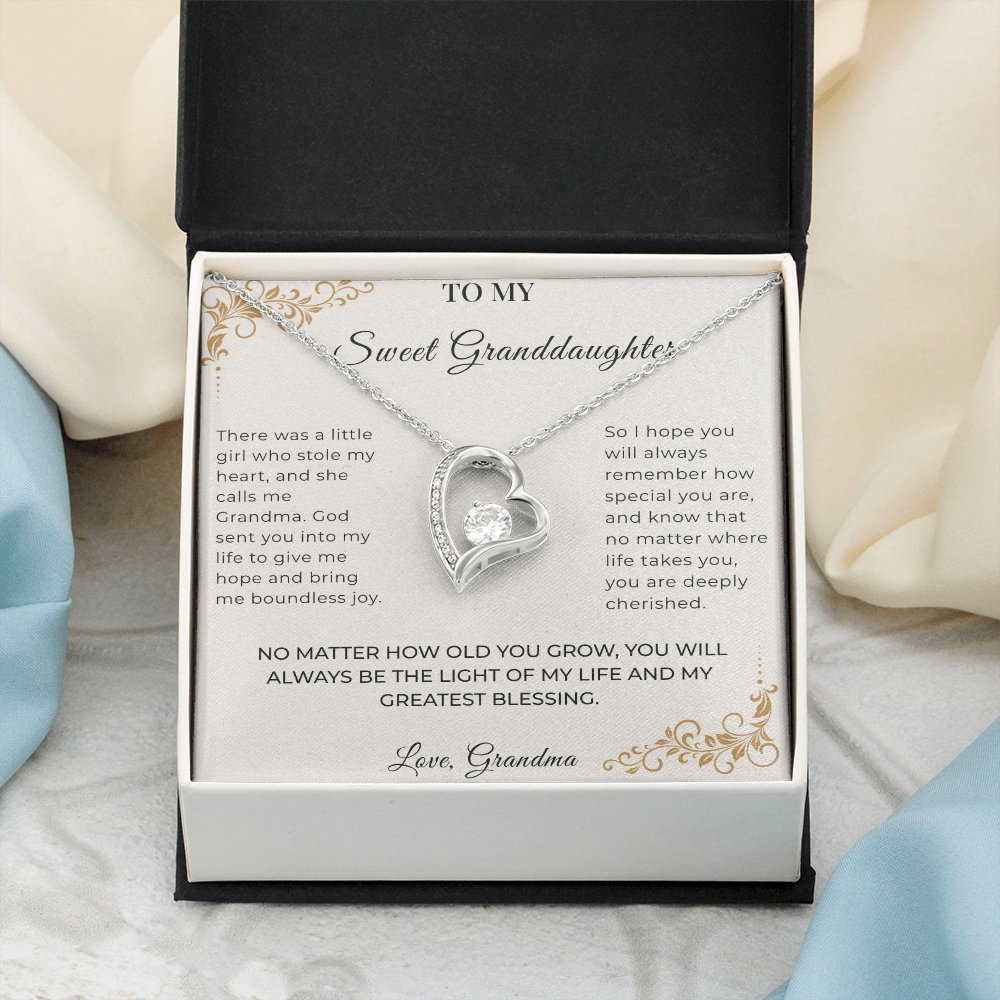 To My Granddaughter – Forever Love Necklace | Heartfelt Keepsake Gift from Grandma