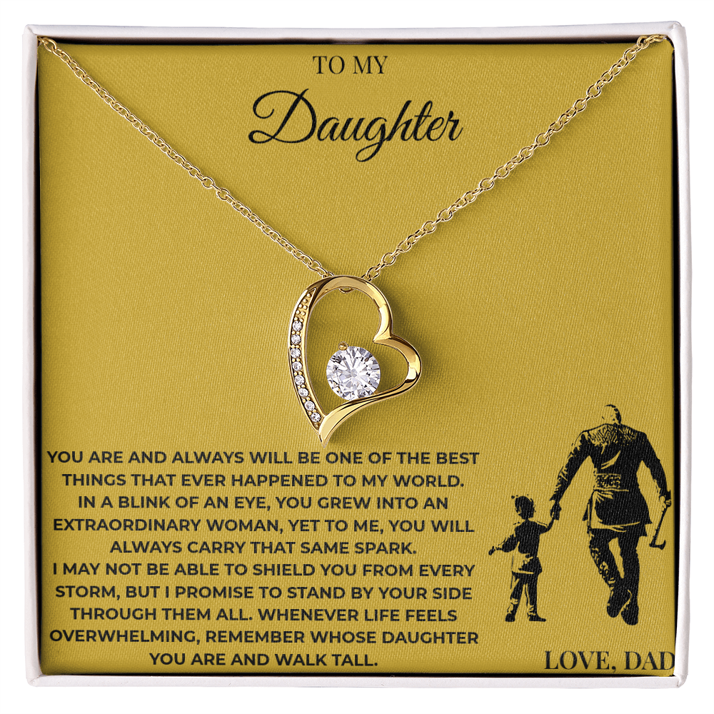 Forever Love Necklace with Daughter Message Card from Dad