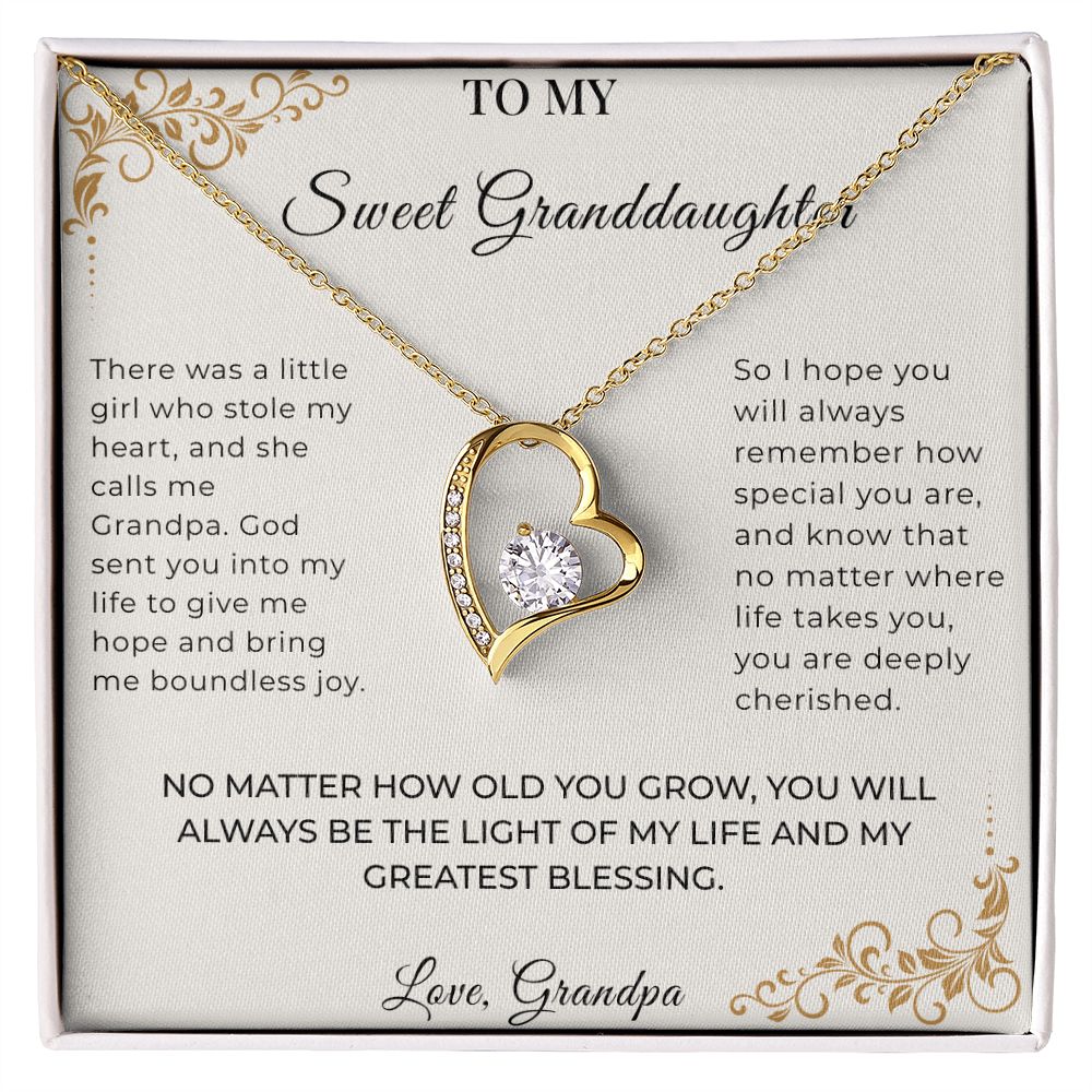 To My Granddaughter – Forever Love Necklace | Heartfelt Keepsake Gift from Grandpa