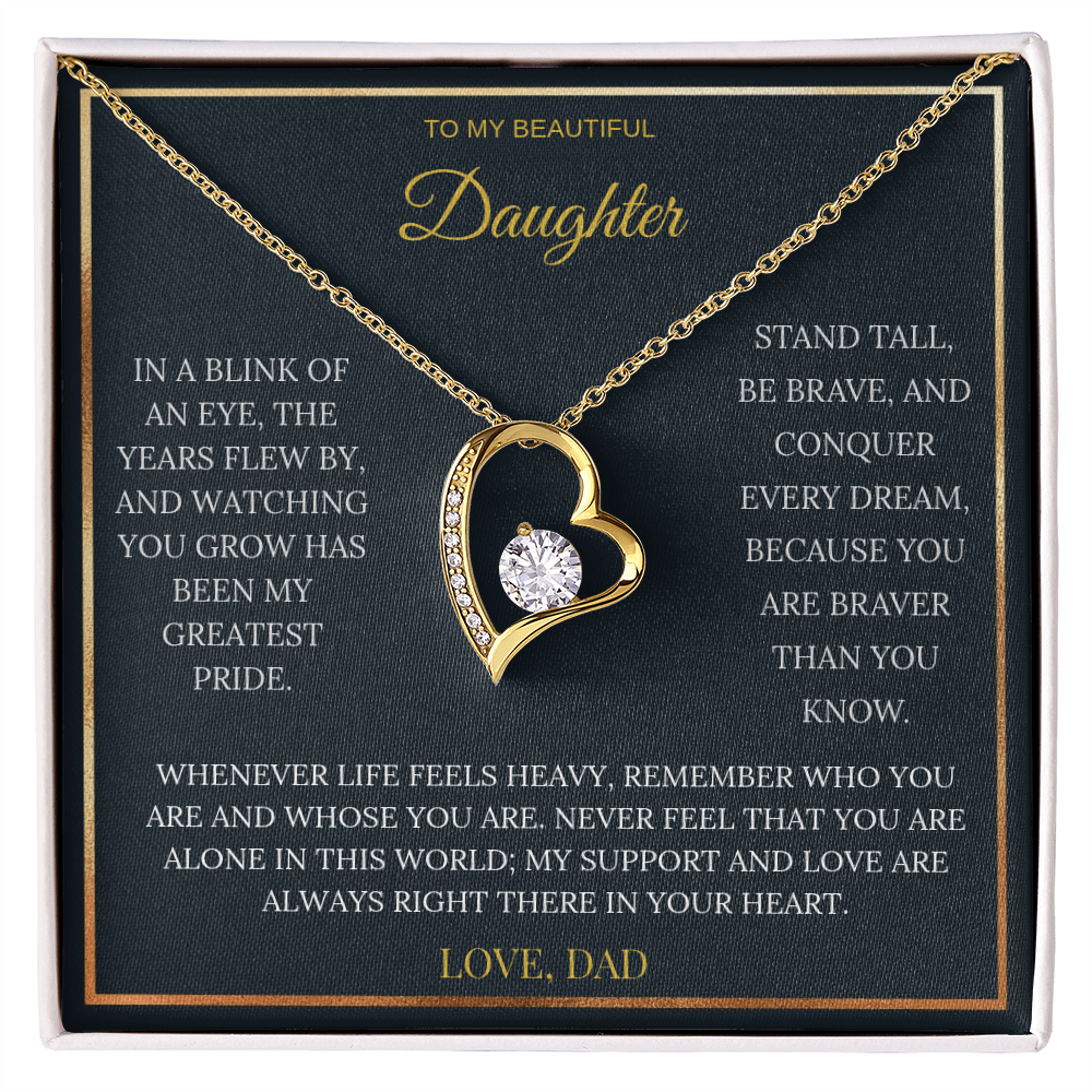 18k Yellow Gold Over Stainless Steel Forever Love Pendant with Cubic Zirconia