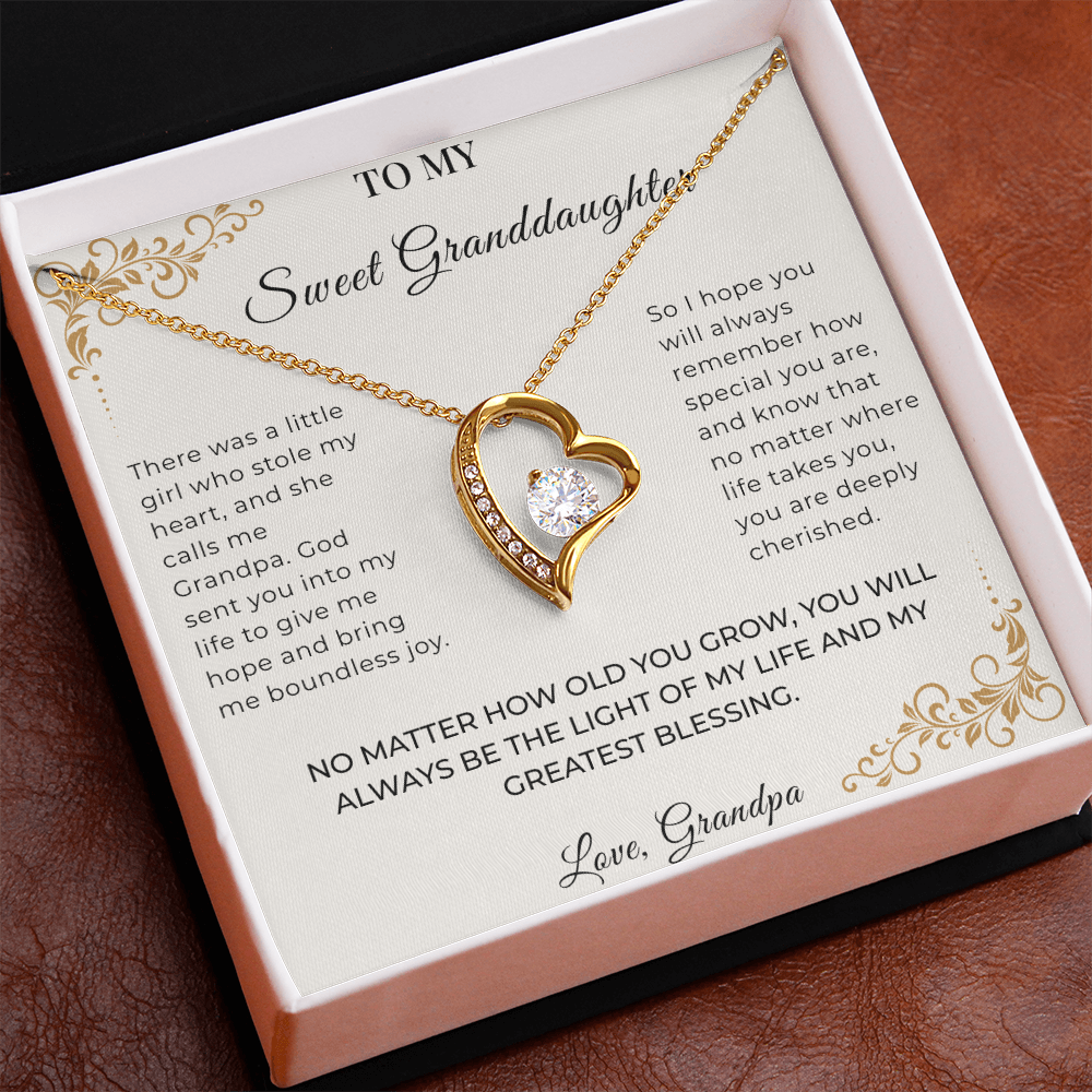 To My Granddaughter – Forever Love Necklace | Heartfelt Keepsake Gift from Grandpa