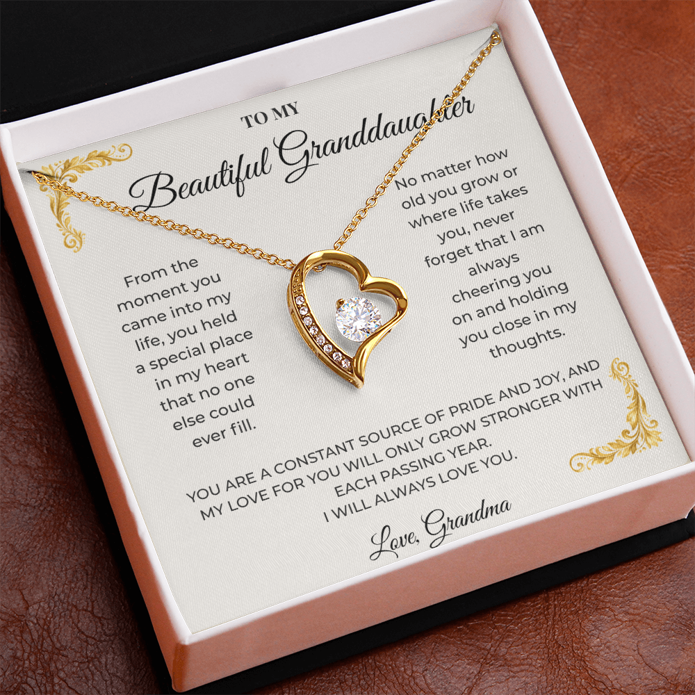 To My Granddaughter – Forever Love Necklace | Heartfelt Keepsake Gift from Grandma