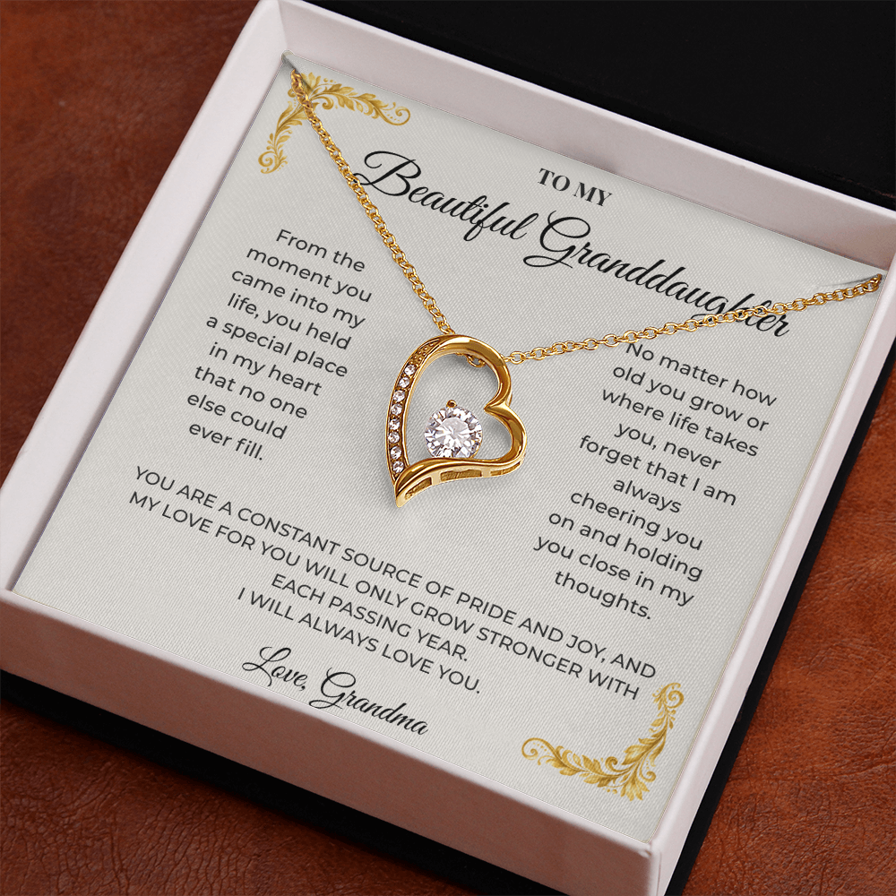 To My Granddaughter – Forever Love Necklace | Heartfelt Keepsake Gift from Grandma