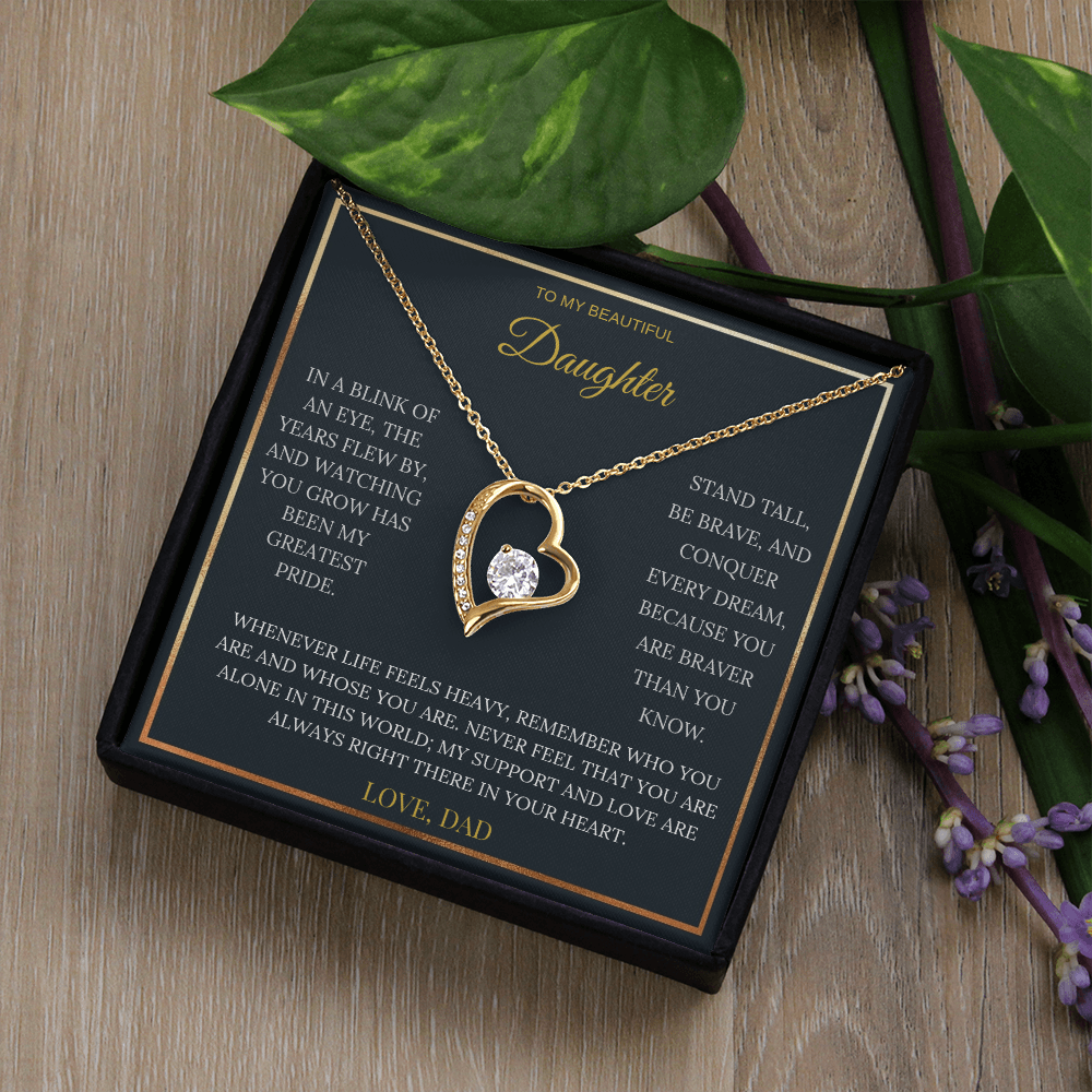 To My Beautiful Daughter – Forever Love Necklace | Sentimental Keepsake Gift from Dad