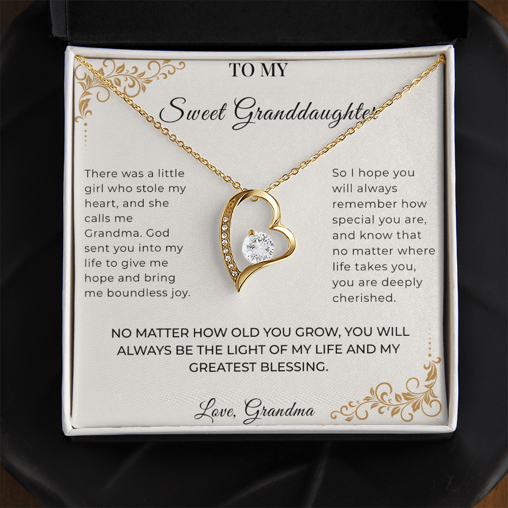 To My Granddaughter – Forever Love Necklace | Heartfelt Keepsake Gift from Grandma