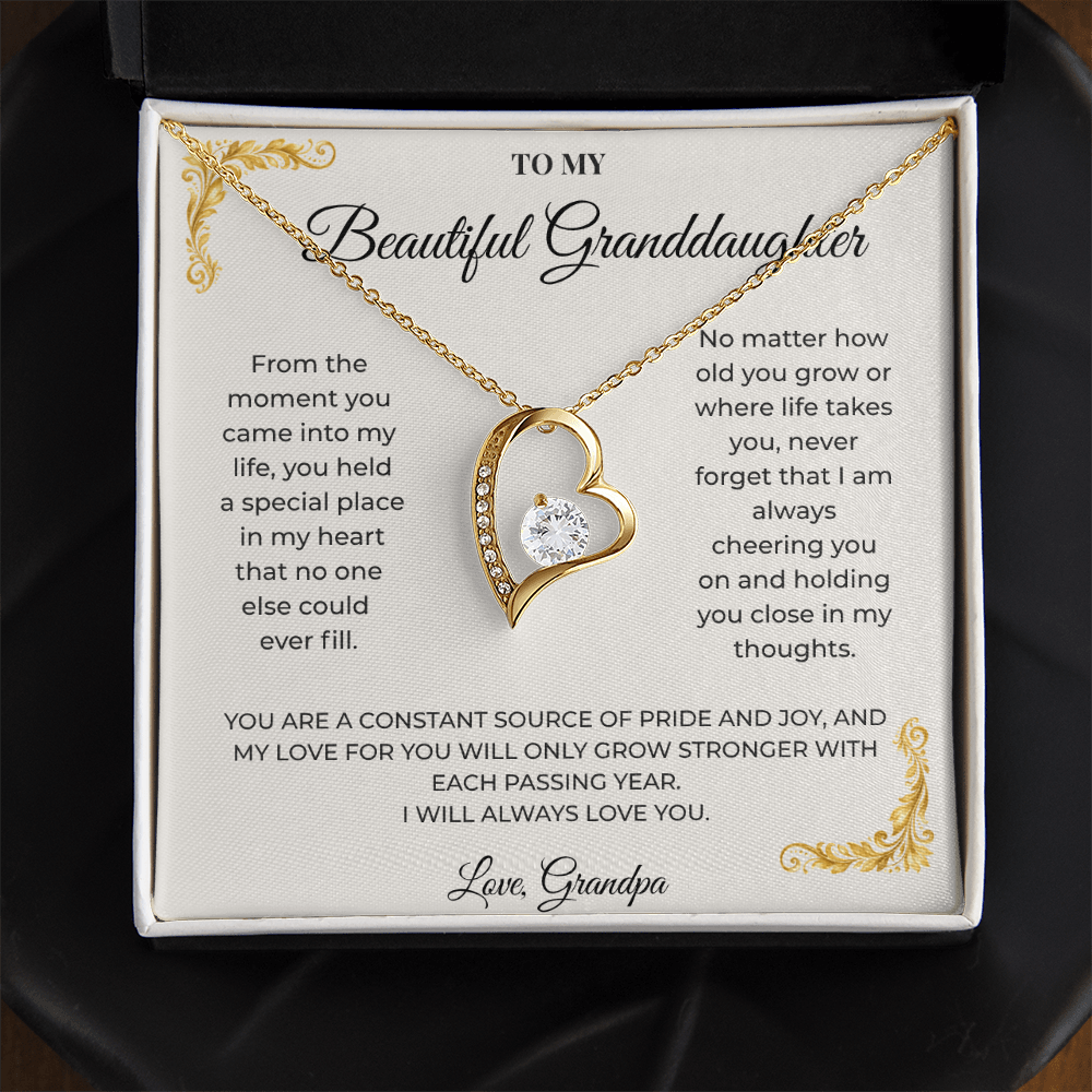To My Granddaughter – Forever Love Necklace | Heartfelt Keepsake Gift from Grandpa