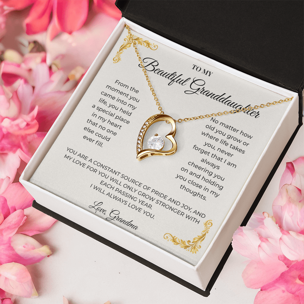 To My Granddaughter – Forever Love Necklace | Heartfelt Keepsake Gift from Grandma