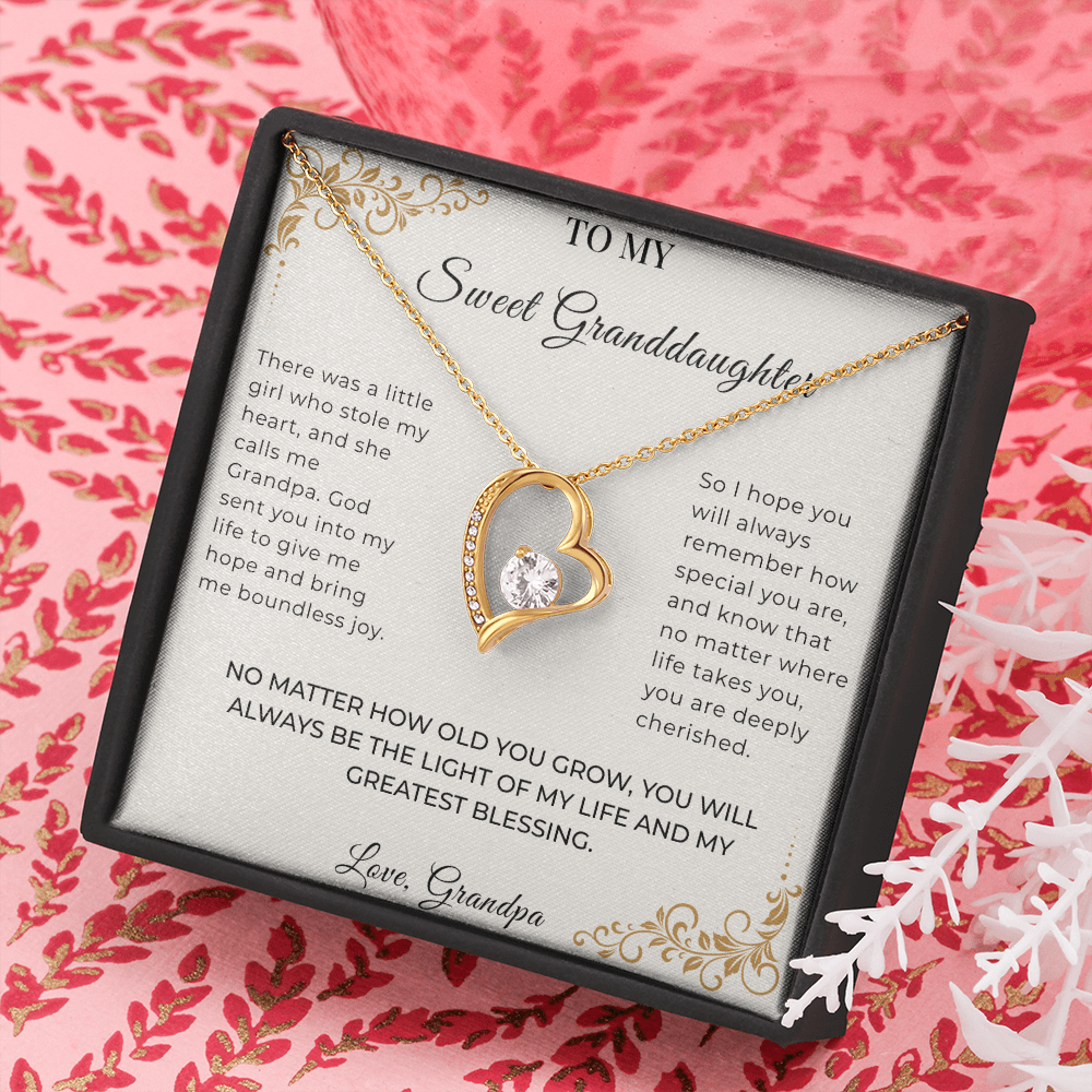 To My Granddaughter – Forever Love Necklace | Heartfelt Keepsake Gift from Grandpa