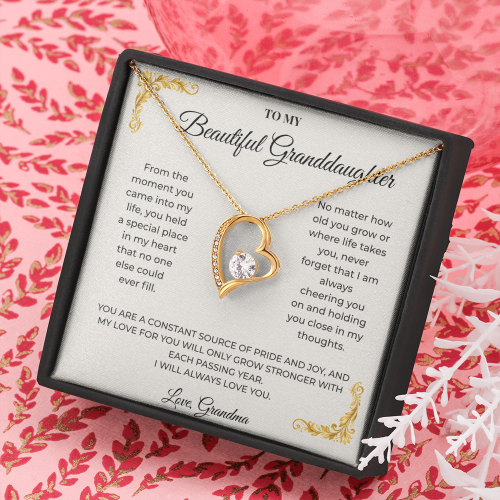 To My Granddaughter – Forever Love Necklace | Heartfelt Keepsake Gift from Grandma