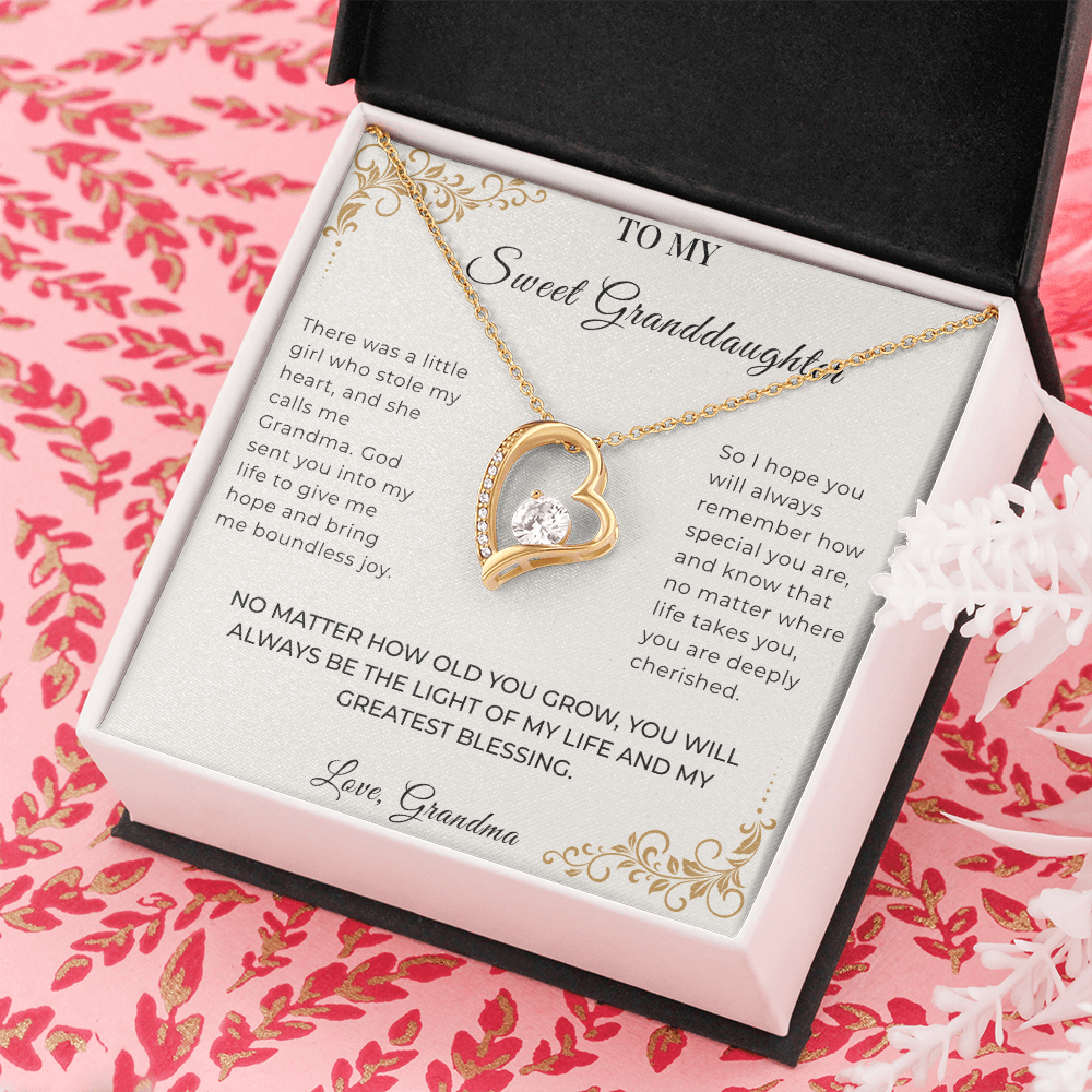 To My Granddaughter – Forever Love Necklace | Heartfelt Keepsake Gift from Grandma