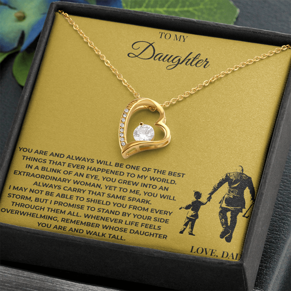 18k Yellow Gold Over Stainless Steel Forever Love Pendant with Cubic Zirconia