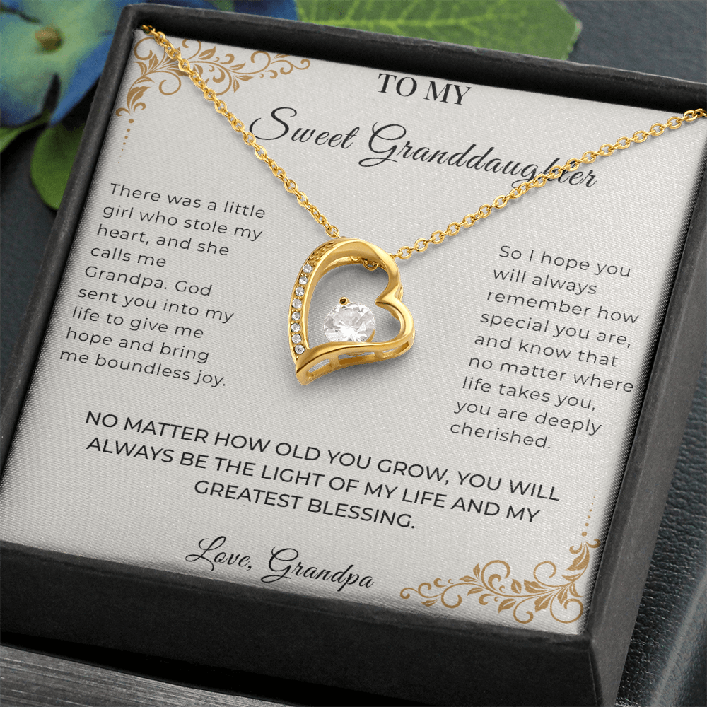 To My Granddaughter – Forever Love Necklace | Heartfelt Keepsake Gift from Grandpa