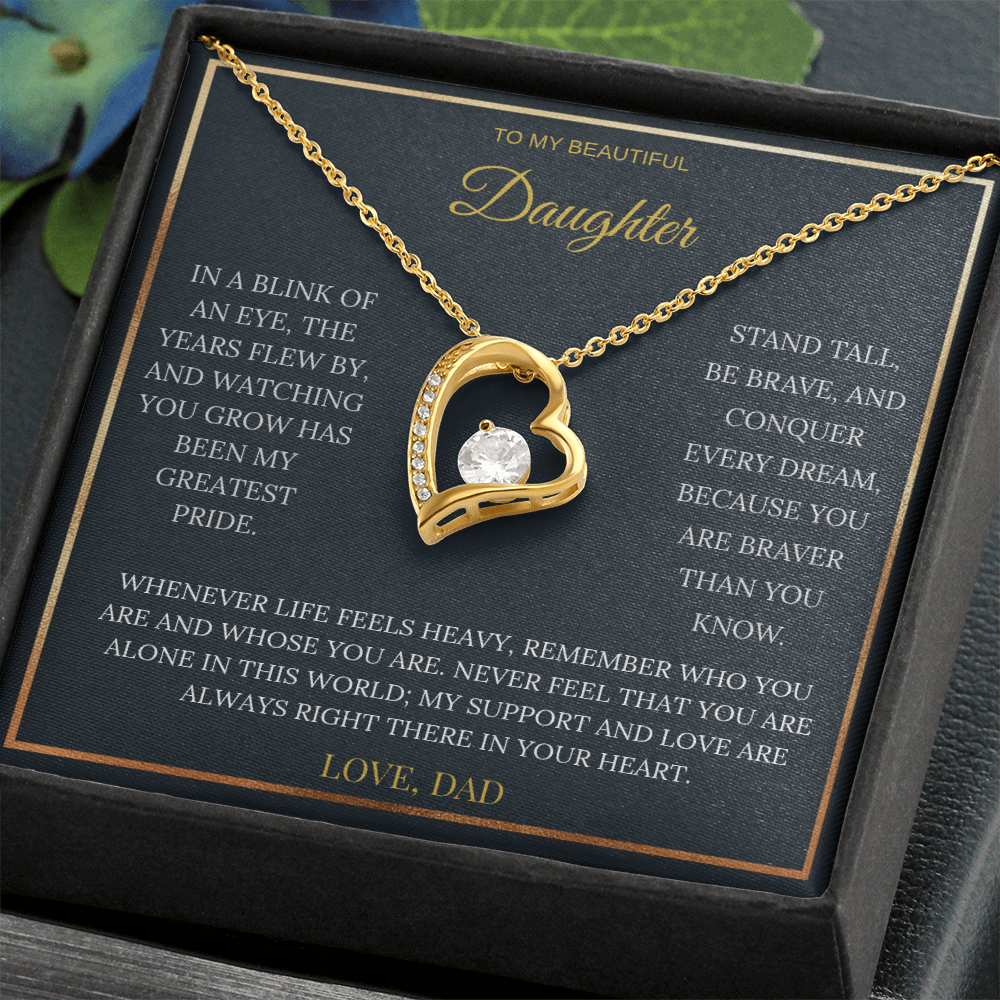 Forever Love Necklace with Daughter Message Card from Dad